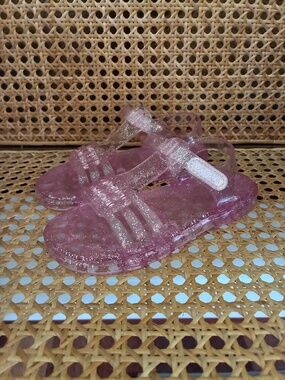 NWOT Toddler Girls Pink Jelly Glitter Sandals 11